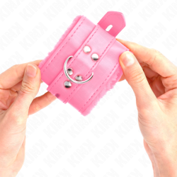 Algemas Forradas Com Orifícios Quadrados Rosa E Correia Rosa Ajustável 17-29 Cm X 6 Cm