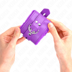 Fialové Podšité Pútka na Zápästie So Štvorcovými Otvormi A Fialový Nastaviteľný Popruh 17-29 Cm X 6 Cm