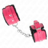 Polsini Foderati Premium Neri Con Cinturino Fucsia Regolabile 17-29 Cm X 6 Cm