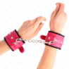 Algemas Forradas Premium Pretas Com Correia Fúcsia Ajustável 17-29 Cm X 6 Cm