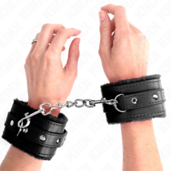 Polsini Foderati Premium Neri Con Cinturino Nero Regolabile 17-29 Cm X 6 Cm