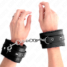 Polsini Foderati Premium Neri Con Cinturino Nero Regolabile 17-29 Cm X 6 Cm