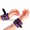 Algemas Forradas Premium Preto Com Correia Violeta / Preto Ajustável 17-29 Cm X 6 Cm