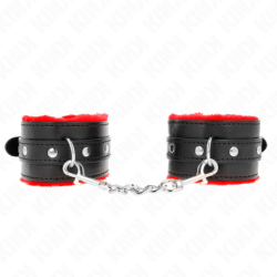 Algemas Forradas Premium Vermelho Com Correia Preta Ajustável 17-29 Cm X 6 Cm