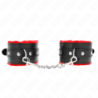 Algemas Forradas Premium Vermelho Com Correia Preta Ajustável 17-29 Cm X 6 Cm