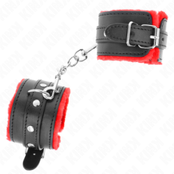 Algemas Forradas Premium Vermelho Com Correia Preta Ajustável 17-29 Cm X 6 Cm