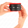 Algemas Forradas Premium Vermelho Com Correia Preta Ajustável 17-29 Cm X 6 Cm
