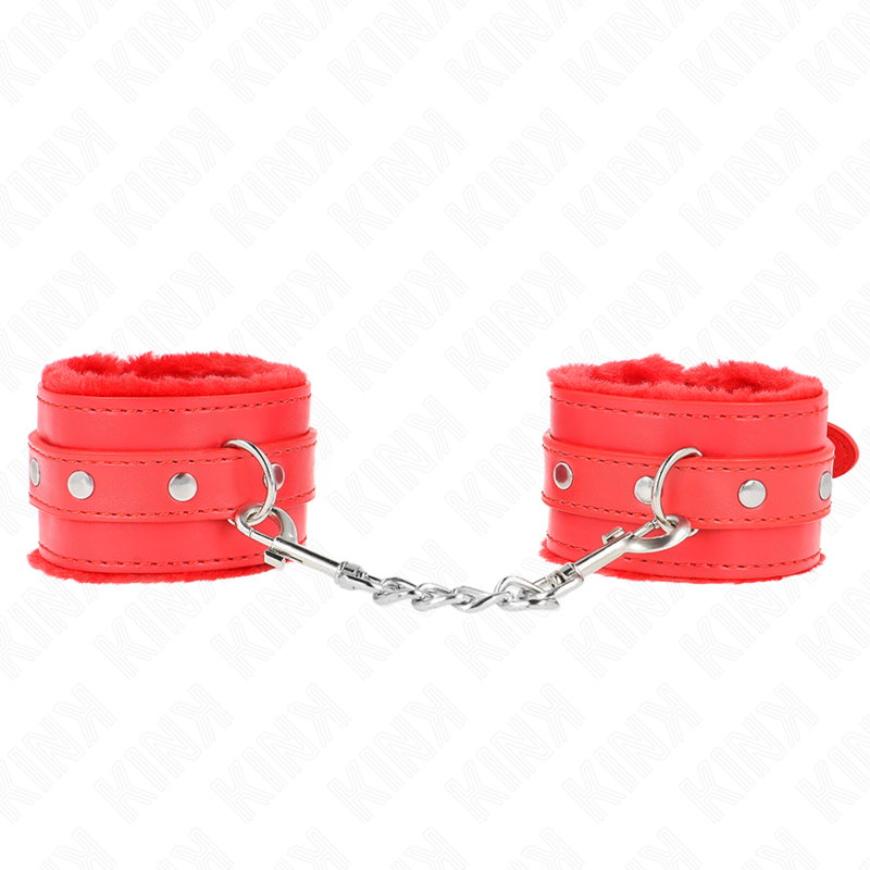 Algemas Forradas Premium Vermelho Com Correia Vermelha Ajustável 17-29 Cm X 6 Cm