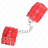 Algemas Forradas Premium Vermelho Com Correia Vermelha Ajustável 17-29 Cm X 6 Cm