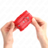 Algemas Forradas Premium Vermelho Com Correia Vermelha Ajustável 17-29 Cm X 6 Cm