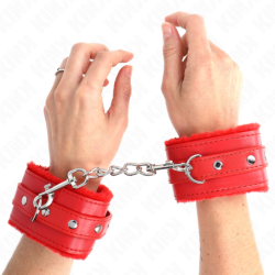 Algemas Forradas Premium Vermelho Com Correia Vermelha Ajustável 17-29 Cm X 6 Cm