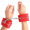 Algemas Forradas Premium Vermelho Com Correia Vermelha Ajustável 17-29 Cm X 6 Cm