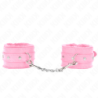 Algemas Forradas Premium Rosa Com Correia Rosa Ajustável 17-29 Cm X 6 Cm