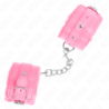 Algemas Forradas Premium Rosa Com Correia Rosa Ajustável 17-29 Cm X 6 Cm