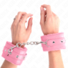 Algemas Forradas Premium Rosa Com Correia Rosa Ajustável 17-29 Cm X 6 Cm