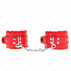 Muñequeras Forradas Rojo Con Correa Rojo Ajustable 20-29 Cm X 5.5 Cm
