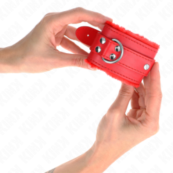 Polsini Foderati Rossi Con Cinturino Rosso Regolabile 20-29 Cm X 5.5 Cm