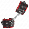 Polsini Foderati Rosso / Nero Regolabile 17-29 Cm X 6 Cm