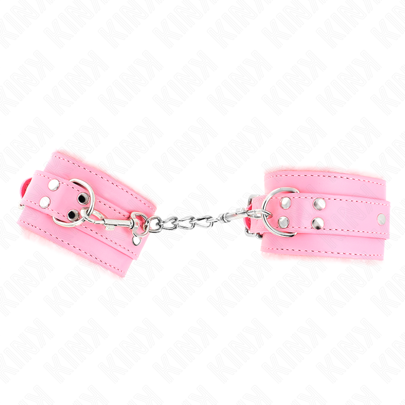 Algemas Forradas Rosa Com Correia Rosa Ajustável 20-29 Cm X 5.5 Cm
