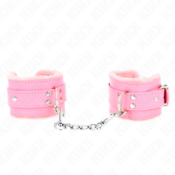 Algemas Forradas Rosa Com Correia Rosa Ajustável 20-29 Cm X 5.5 Cm