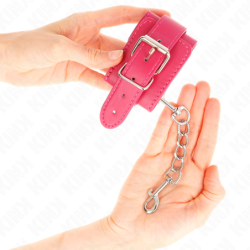 Fuchsia polsbanden met fuchsia details verstelbaar 20-28 cm x 5.5 cm