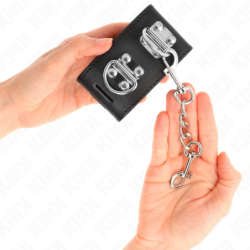 Menottes Multi-Positions Avec Fermeture Cadenas Noir Ajustable 16-23 Cm X 5.5 Cm