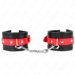 Algemas Pretas Com Correia Vermelha Ajustável 17-28 Cm X 6 Cm