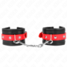 Menottes Noires Avec Sangle Rouge Réglable 17-28 Cm X 6 Cm
