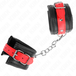 Algemas Pretas Com Correia Vermelha Ajustável 17-28 Cm X 6 Cm