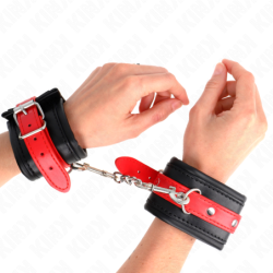 Algemas Pretas Com Correia Vermelha Ajustável 17-28 Cm X 6 Cm