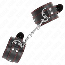 Algemas Pretas Com Detalhes Em Vermelho Ajustável 20-28 Cm X 5.5 Cm