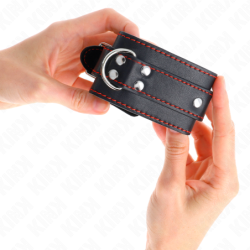 Munyequeres Negre Amb Detalls En Vermell Ajustable 20-28 Cm X 5.5 Cm