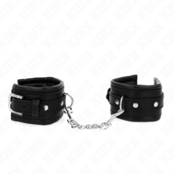 Muñequeras Negro Con Hebilla De Diamantes De Imitación Ajustable 25-32 Cm X 5.5 Cm