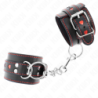 Algemas Pretas Com Incrustação De Coração Vermelho Ajustável 21-28 Cm X 5.5 Cm