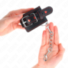 Black Wrist Restraints With Red Heart Inlay Adjustable 21-28 Cm X 5.5 Cm