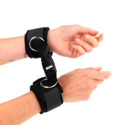 Punhos de Neoprene com Fecho de Gancho Preto Ajustável 22-34 Cm