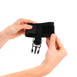 Punhos de Neoprene com Fecho de Gancho Preto Ajustável 22-34 Cm