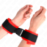Nylon Handfesseln Rot-Schwarz Modell 1 Verstellbar 25-35 Cm X 6 Cm