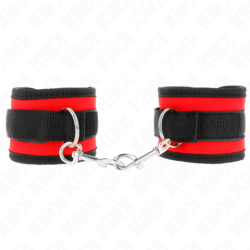 Muñequeras Nylon Rojo-Negro Modelo 2 Ajustable 18-35 Cm X 6 Cm