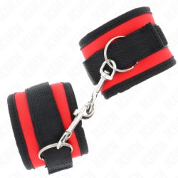 Nylon Rood-Zwarte Polsbandjes Model 2 Verstelbaar 18-35 Cm X 6 Cm
