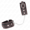 Väikesed mustad punaste detailidega reguleeritavad käerauad 14-24 cm x 3,5 cm