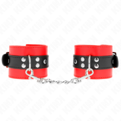 Muñequeras Rojo Con Correa Negro Ajustable 17-28 Cm X 6 Cm
