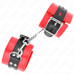 Algemas Vermelhas Com Correia Preta Ajustável 17-28 Cm X 6 Cm