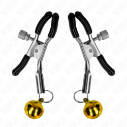 Brustwarzenklemmen mit goldenem Glöckchen 6 cm