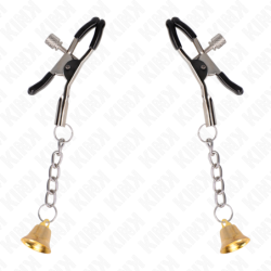 Nippelklemmen met Gouden Bel Hanger 6 cm