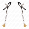 Pinze per capezzoli con ciondolo a campanella dorata 6 cm