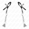Nippelklemmen met Zilverkleurige Bel Hanger 6 Cm