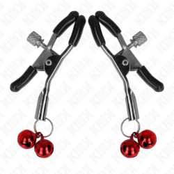 Piros dupla csengős mellbimbócsipesz 6 cm