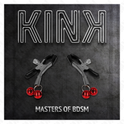 Щипки за зърна с двоен звънец червени 6 см