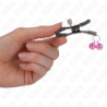 Pink Double Bell Nipple Clamps 6 cm